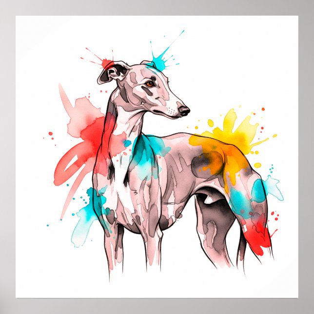 Poster Greyhound com Cor Cinza (Frente)
