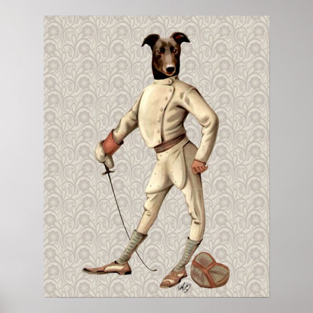 Póster Greyhound Fencer em Cream Cheio (Frente)