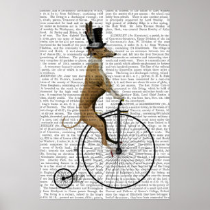 Póster Greyhound na Bicicleta Negra Penny Farthing