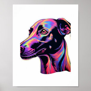 Poster Greyhound Neon Design