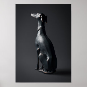 Poster Greyhound Sculpture Pose Card
