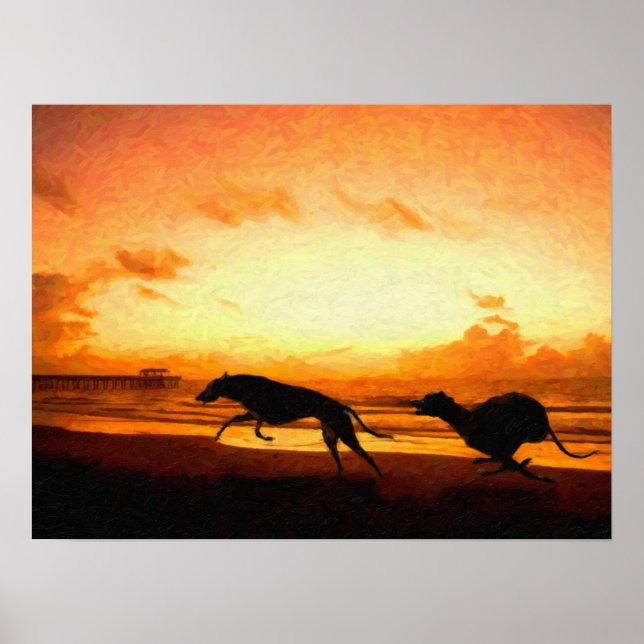 Poster Greyhounds, em Beach (Frente)