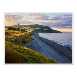 Póster Greystones Beach Ireland Wall Art | Coastal Poster