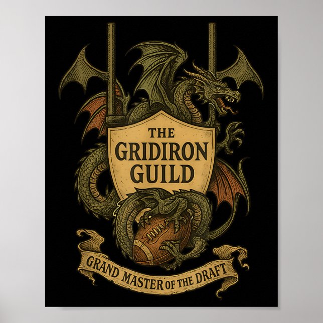 Poster Gridiron Guild Dragon Emblem Fantasy - Saco de Fut (Frente)