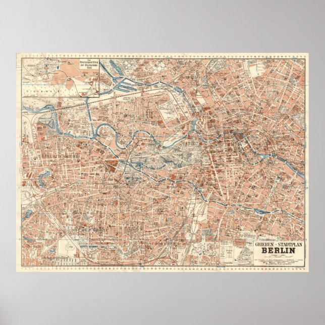 Poster Grieben Berlin Stadtplan – Vintage German City Map (Frente)