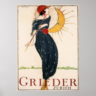 Poster GRIEDER ZURICH por Charles Loupot Vintage Art Deco