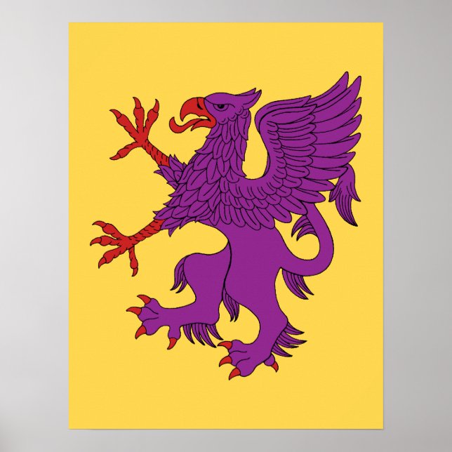 Poster Griffin Rampant Purpuro (Frente)