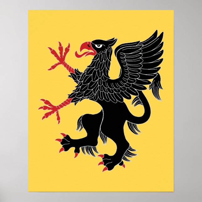 Póster Griffin Rampant Sable (Frente)