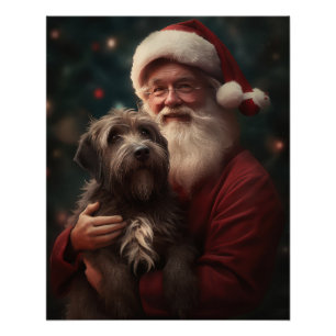 Póster Grifon de Pontuação de Cabelo Rijo Papai Noel Nata
