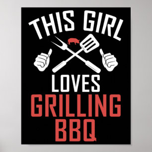 Poster Grill Barbecue Essa Menina Adora Grelha De Churras