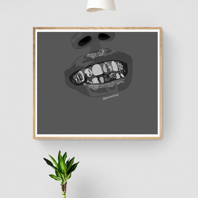 Poster Grillz Aestética, Grills Douradas (Grillz) (Criador carregado)