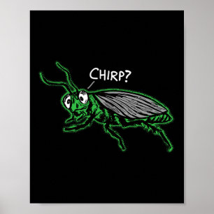 Poster Grilo Entediado Chilreando chilro' Engraçado Ented