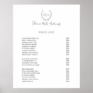 Poster Grinalda de Monograma Clássica Simples Elegante