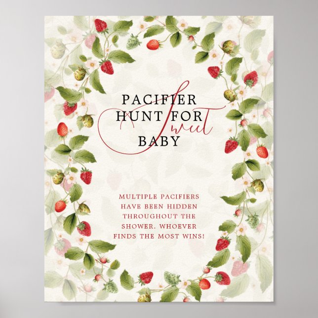 Poster Grinalda de Morango Silvestre Doce Vermelho Baby S (Frente)