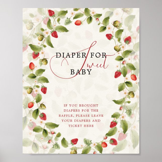 Poster Grinalda de Morango Silvestre Doce Vermelho Baby S (Frente)