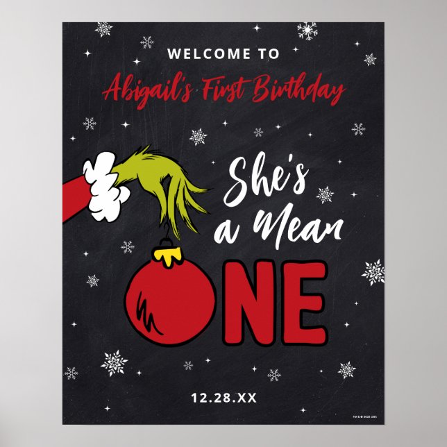 Poster Grinch Ela é uma Malvada 1º Aniversário (Frente)