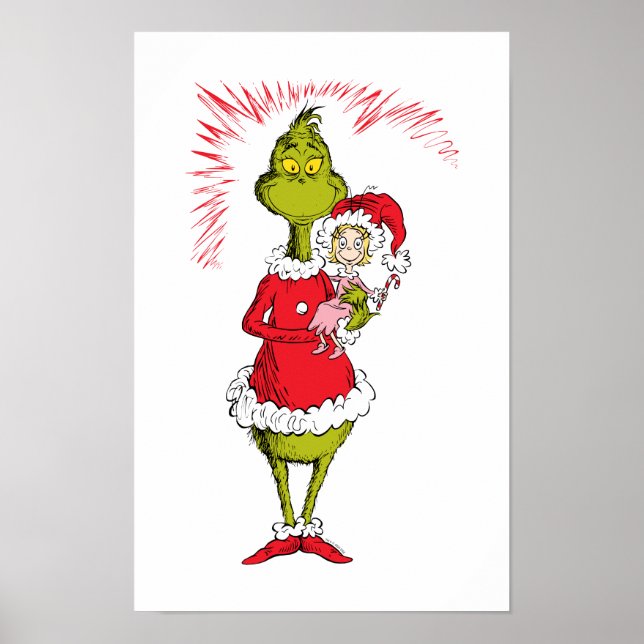 Poster Grinch Holds Cindy Lou Who (Frente)