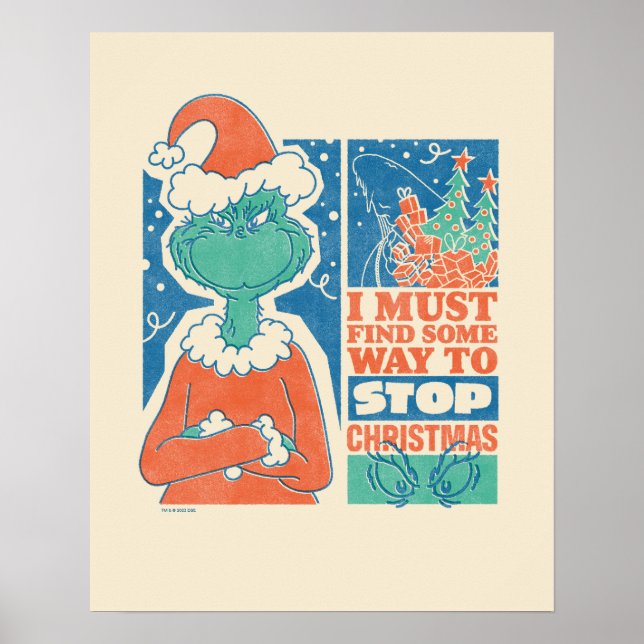 Poster Grinch | Pare o Natal Gráfico Antigo (Frente)