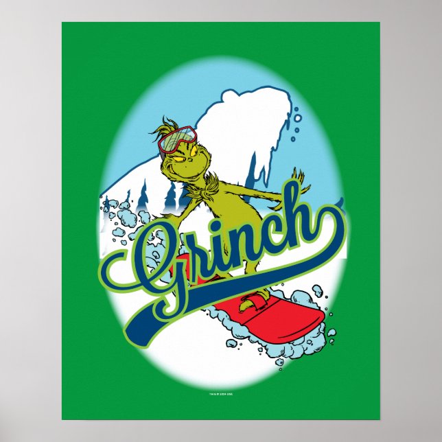 Poster Grinch Snowboarding (Frente)