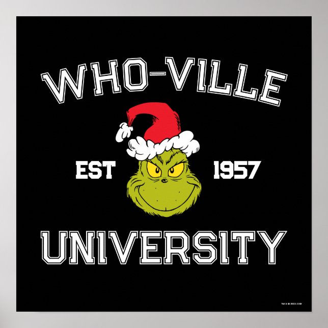 Poster Grinch | Universidade Who-ville Est 1957 (Frente)