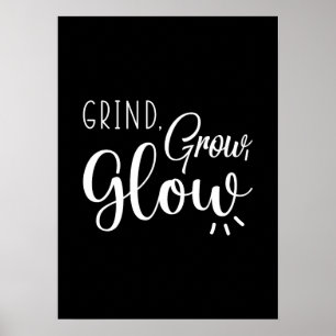 Poster Grind, Crescer, Brilhar, Giro, Hustle, Motivação D