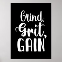 Grind, Grit, Gain, Hustle, Gym, Motivação De Suces
