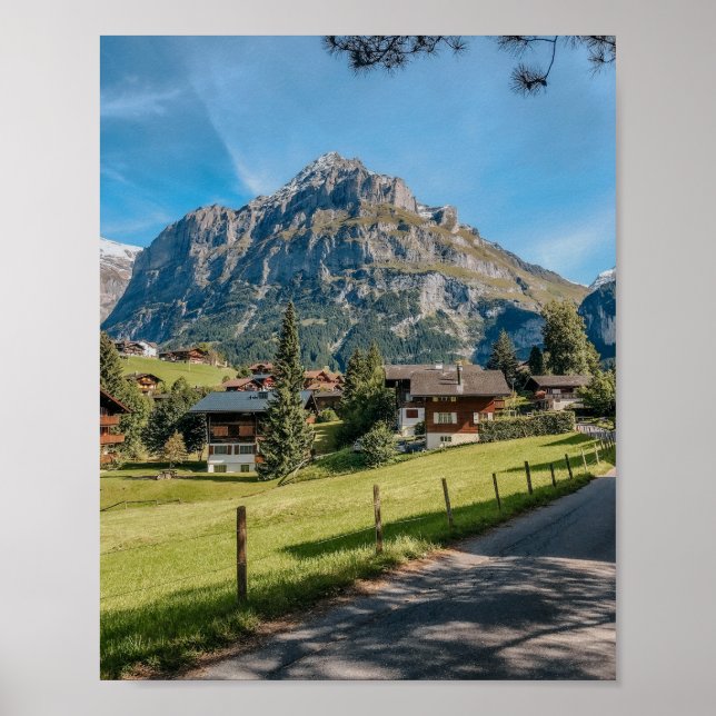 Poster Grindelwald, Região de Jungfrau, Suiça (Frente)