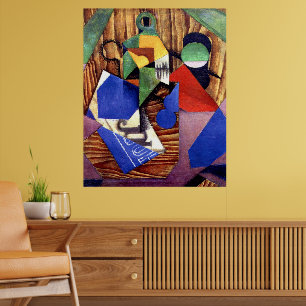 Poster Gris - Frasco de Rum e Jornal