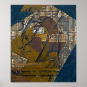 Poster Gris - Garrafa De Rum E Jornal