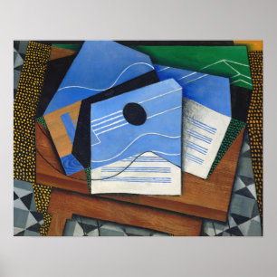 Poster Gris - Guitar Em Uma Mesa