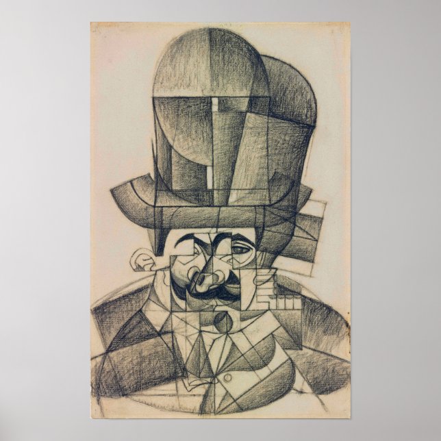 Poster Gris - Homem com Chapéu de Ópera 1912 (Frente)