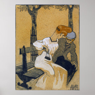 Poster Gris - Homem E Mulher Em Bench 1908