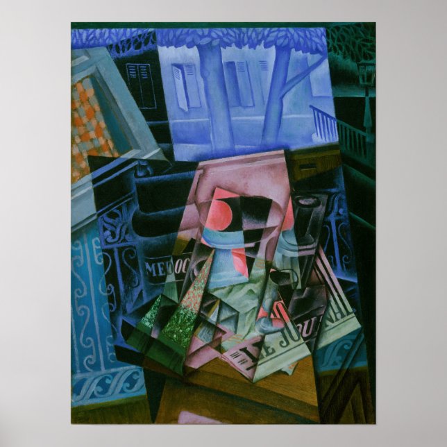 Poster Gris - Vida Estática Antes De Uma Janela Aberta (Frente)