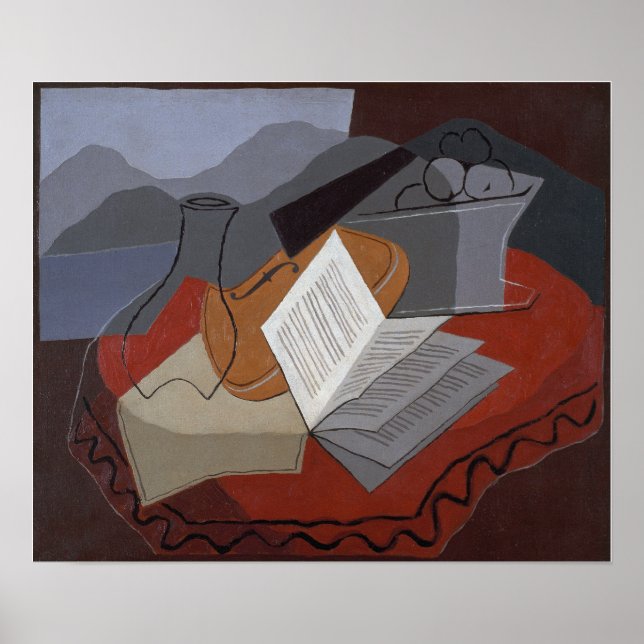 Poster Gris - Violino Antes De Uma Janela Aberta 1926 (Frente)