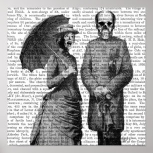 Póster Gritando de mulher e crânio