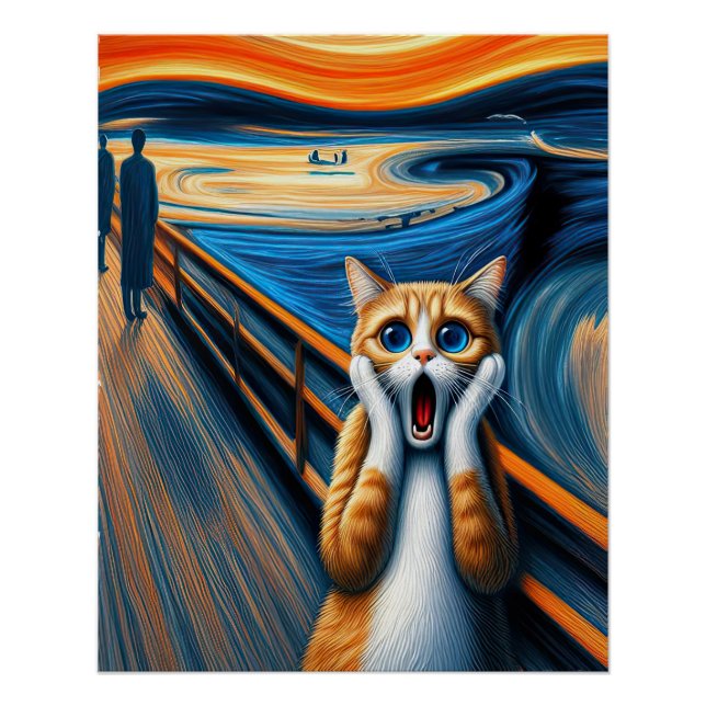 Póster Gritando Poster de Gato (Frente)