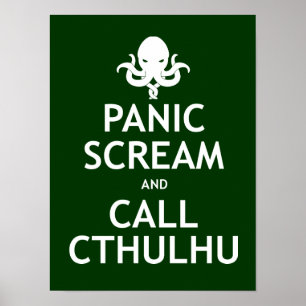 Poster Gritar de Pânico e Chame Cthulhu