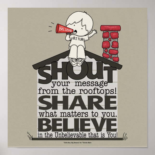 Poster Grite com os telhados (Frente)