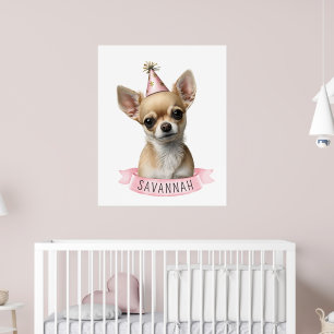 Poster Grito chihuahua cor-de-rosa com nome Design