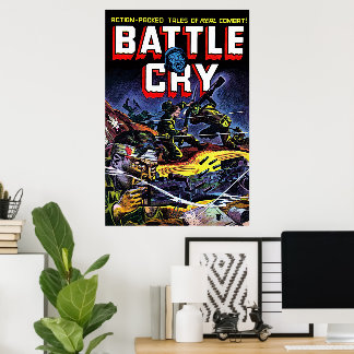 Poster Grito de Batalha 07 Guerra Quadrinhos Vintage