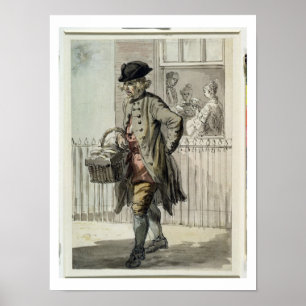 Póster Gritos de Londres: Um homem de muffin, c.1759 (w/c