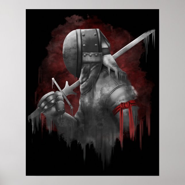 Poster Gritty HEMA Longsword Fencer (Frente)
