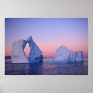 Póster Groenlândia, Iceberg ao pôr do sol.