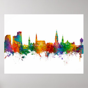 Poster Groningen The Netherlands Skyline