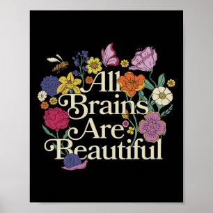 Poster Groovall Cérebros São Belos Autismo Floral Em Fren