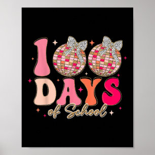 Poster Groovy 100 Dias De Arco De Coquete Escolar 100º Di