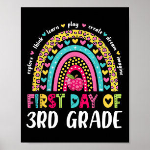 Poster Groovy 3º ano de volta à escola 1º dia do terceiro