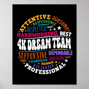 Poster Groovy 4k Dream Team Professor Kindergarten Kinder