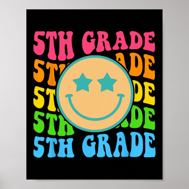 Poster Groovy 5º ano Vibes Enfrentam Professores Retro (Frente)