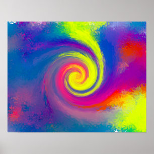 Poster Groovy Abstrato Spiral Swirl